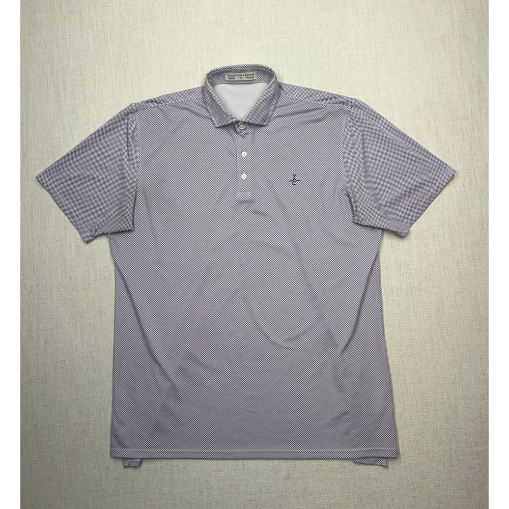 Holderness & Bourne Mens XL Tailored Fit Polo Shirt Purple Geometric Golf Top